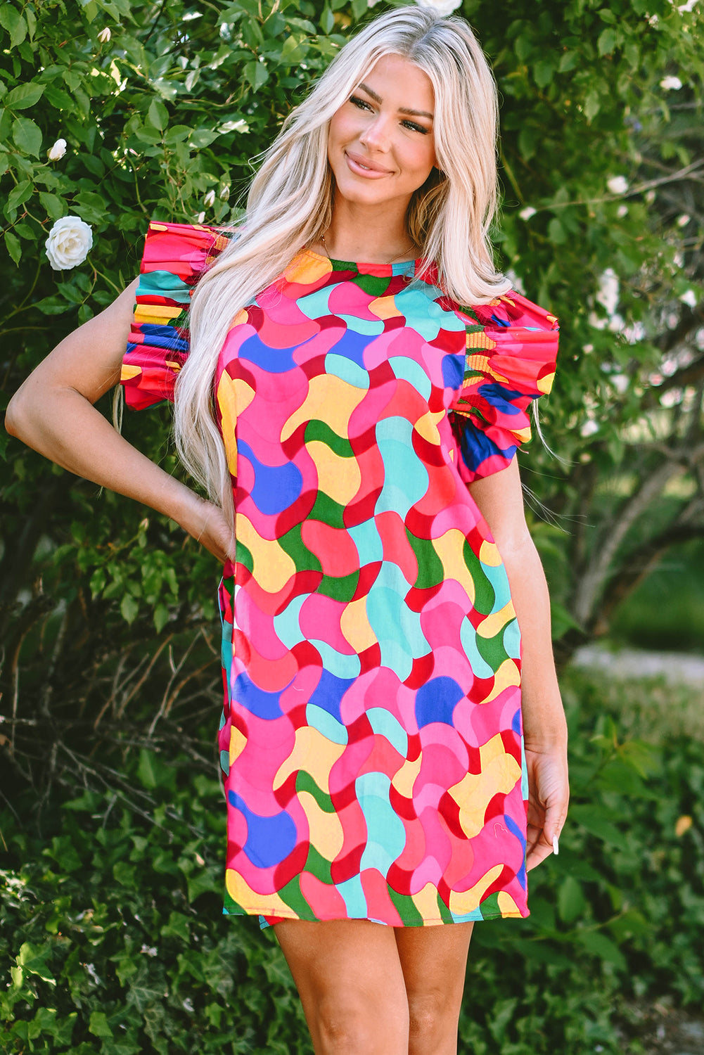 Amaia Ruffle Sleeve Shift Dress-4