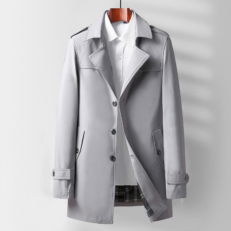 Mid-length Lapel Casual Fashionable Versatile Trench Coat For Young And Middle-aged Best YouTube Store