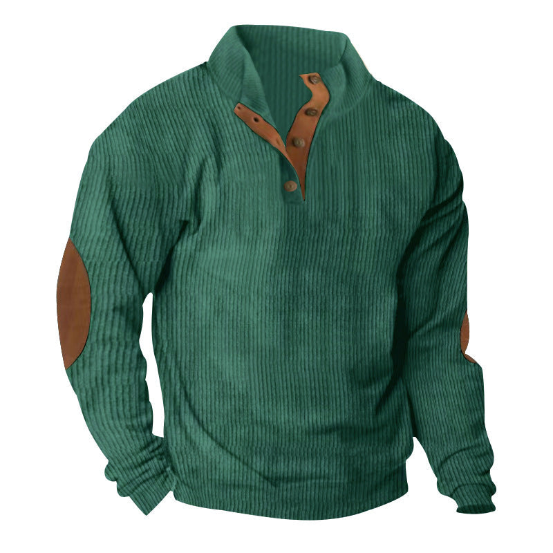 Corduroy Casual Stand Collar Long-sleeved Sweater Best YouTube Store
