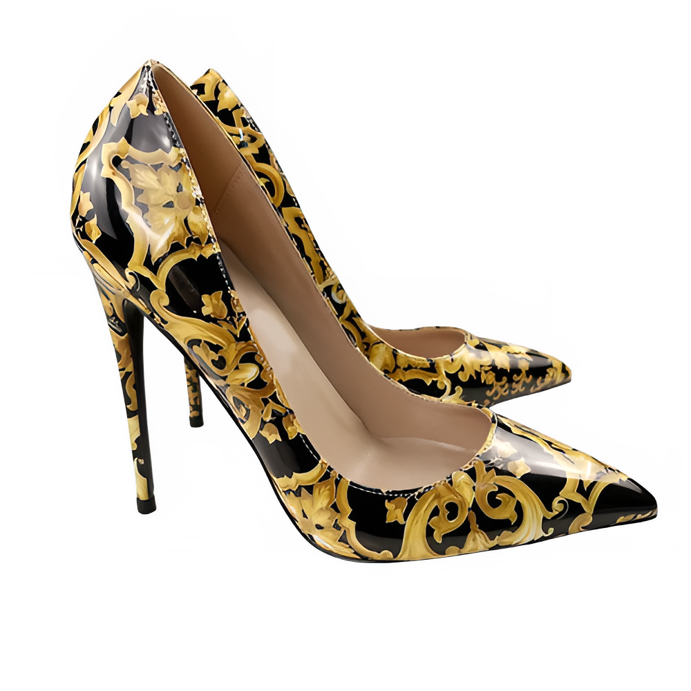 NoEnName_Null Black Graffiti Colorful Women Pumps Sexy Women High Heels Wedding Party Women Shoes Stilettos Accept Customized Pi-Mart