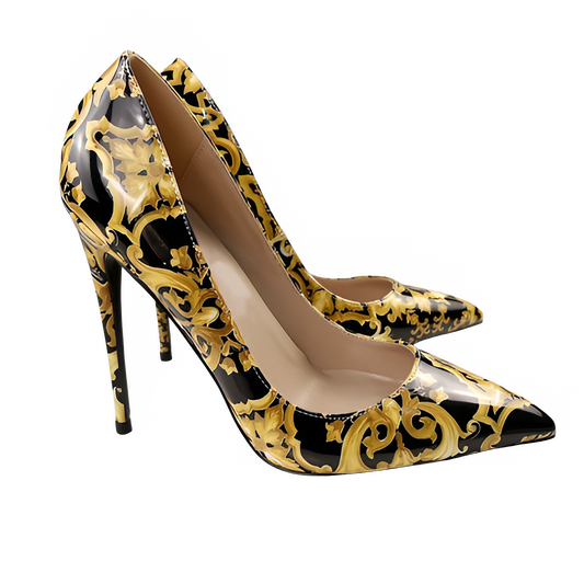 NoEnName_Null Black Graffiti Colorful Women Pumps Sexy Women High Heels Wedding Party Women Shoes Stilettos Accept Customized Pi-Mart