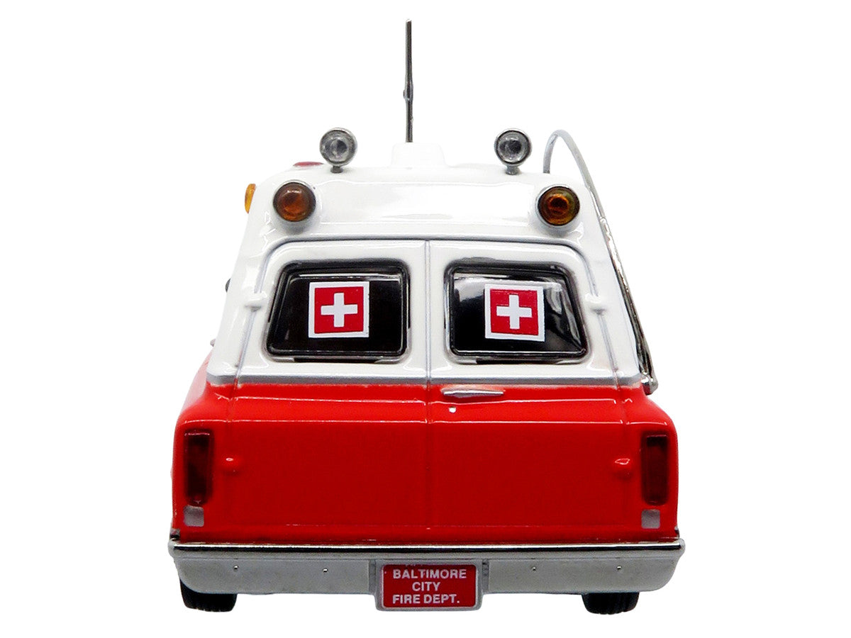 1969 Chevrolet C-10 Ambulance "Baltimore City Fire Department" White and Red "5 Alarm" Series Limited Edition 1/50 Diecast Model by Iconic Replicas Iconic Replicas