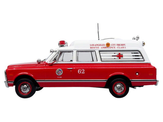 1969 Chevrolet C-10 Ambulance "Los Angeles City Fire Department" Red and White "5 Alarm" Series Limited Edition 1/50 Diecast Model by Iconic Replicas Iconic Replicas