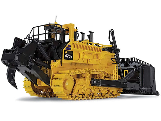 Komatsu D475A-8 Dozer with Ripper Yellow 1/50 Diecast Model by First Gear First Gear