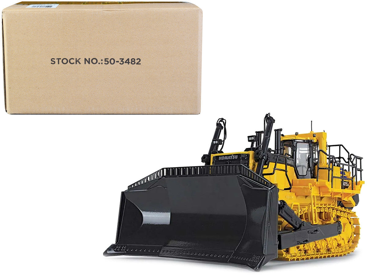 Komatsu D475A-8 Dozer with Ripper Yellow 1/50 Diecast Model by First Gear First Gear