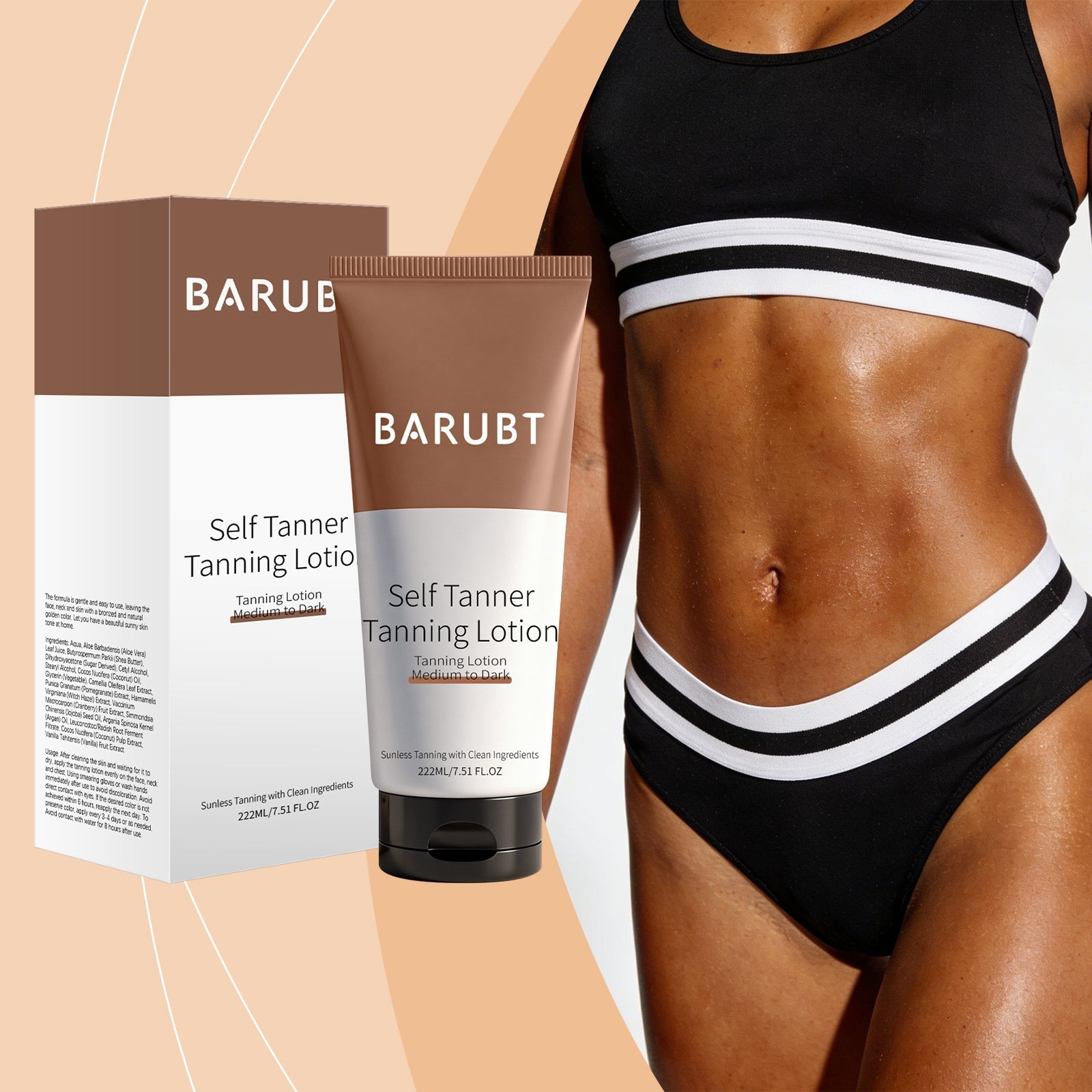 Self-Tanning Lotion Deep Brown Tri Light Beauty