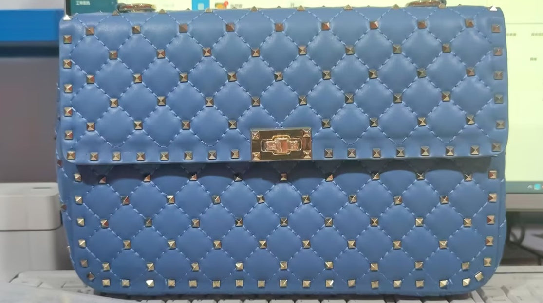 Women's Fashion Sheepskin Diamond Studded Small Square Bag LadyShow.Store