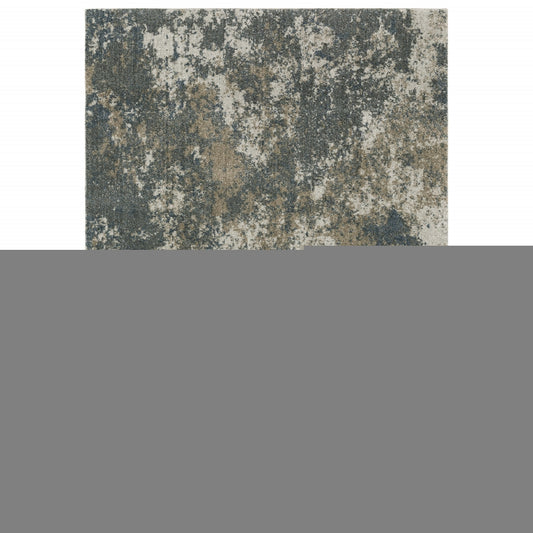 5' X 8' Tan and Gray Abstract Power Loom Area Rug