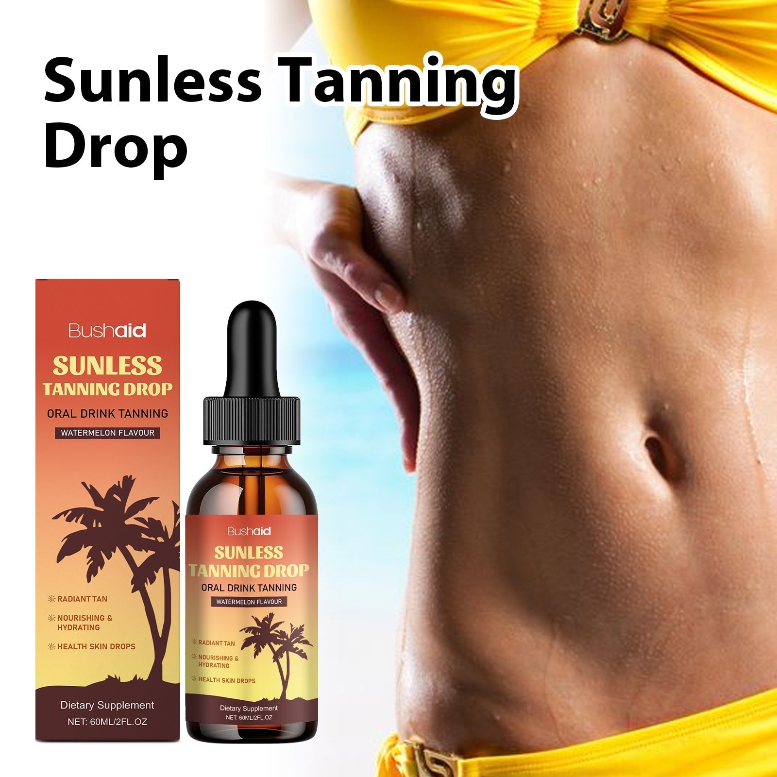 Natural Beauty Black Sunless Tanning Drops Oral Tri Light Beauty