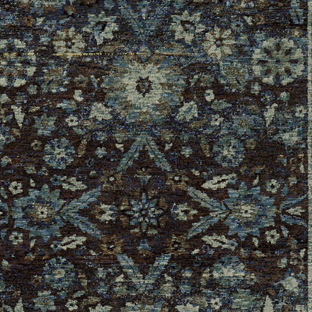 3' X 5' Navy Blue Oriental Power Loom Area Rug