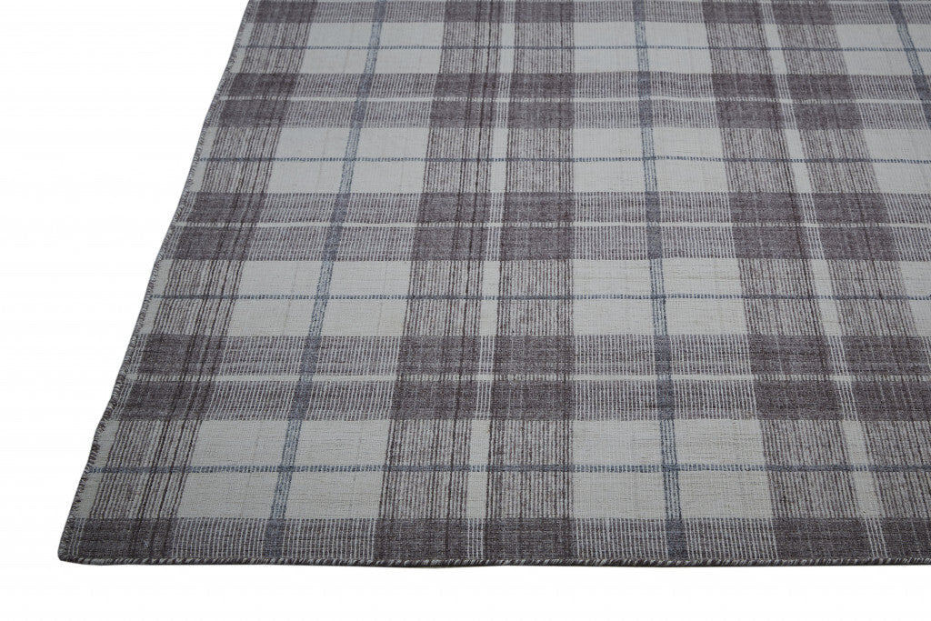 4' X 6' Gray Taupe And Ivory Abstract Hand Woven Stain Resistant Area Rug W2B