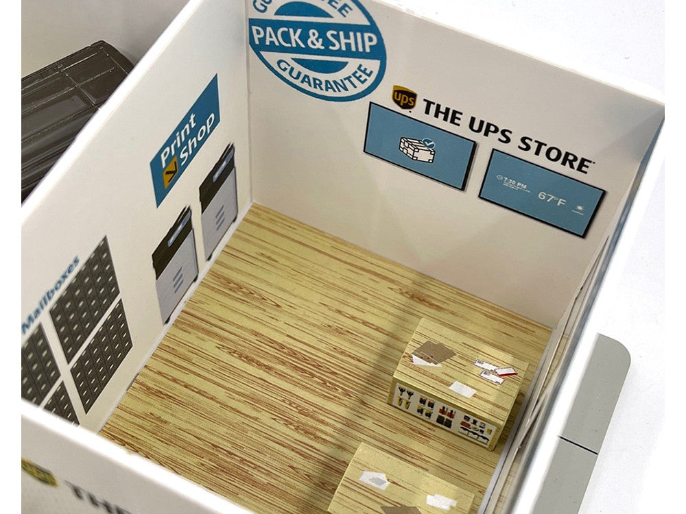 The UPS Store Diorama "Mechanic's Corner" for 1/64 Scale Models by Greenlight Greenlight