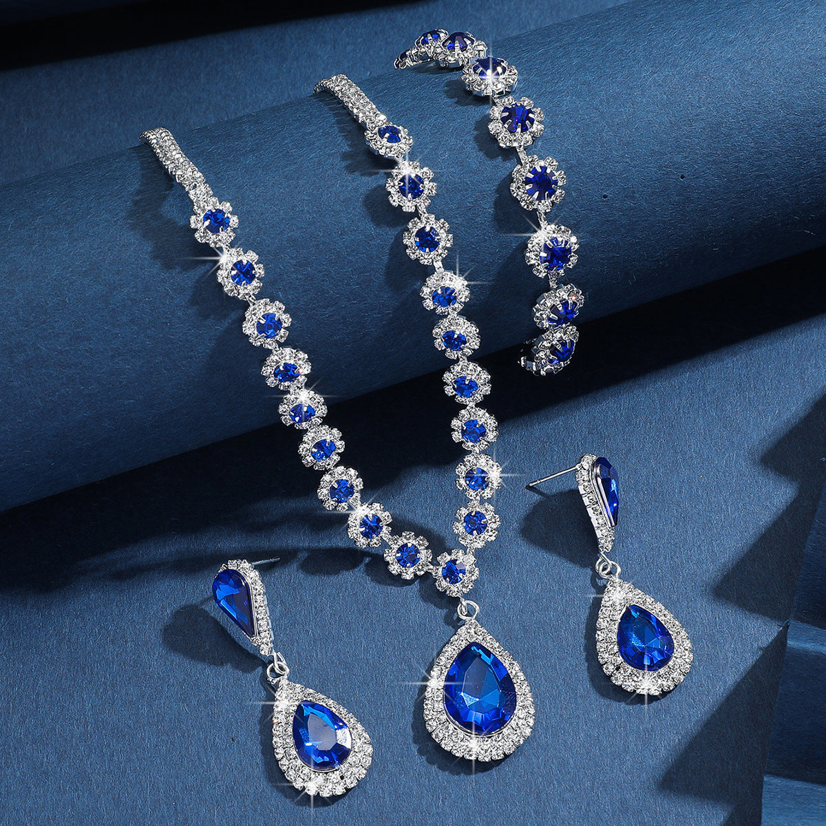 Diamond Necklace Earrings And Bracelet Three Piece Jewelry Set Best YouTube Store