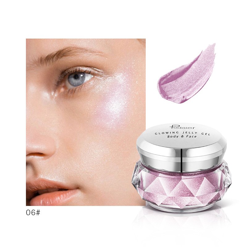 Face Highlighter Jelly Gel Mermaid Eyeshadow Glow Body Glitter Festival Makeup Iluminador Gold Liquid Highlighter Bronzer CJD