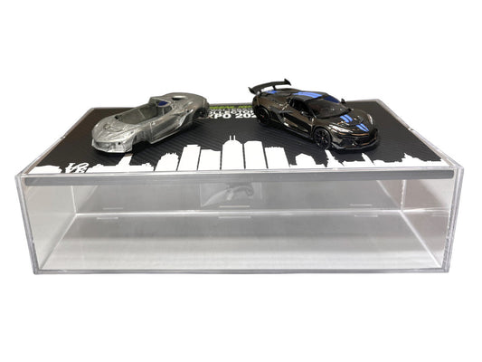 2025 Chevrolet Corvette C8 ZR1 Black with Blue Stripes with Raw Casting Dual Pack "2025 Greenlight Waltersons Collector's Expo Exclusive" 1/64 Diecast Model Car by Greenlight Greenlight