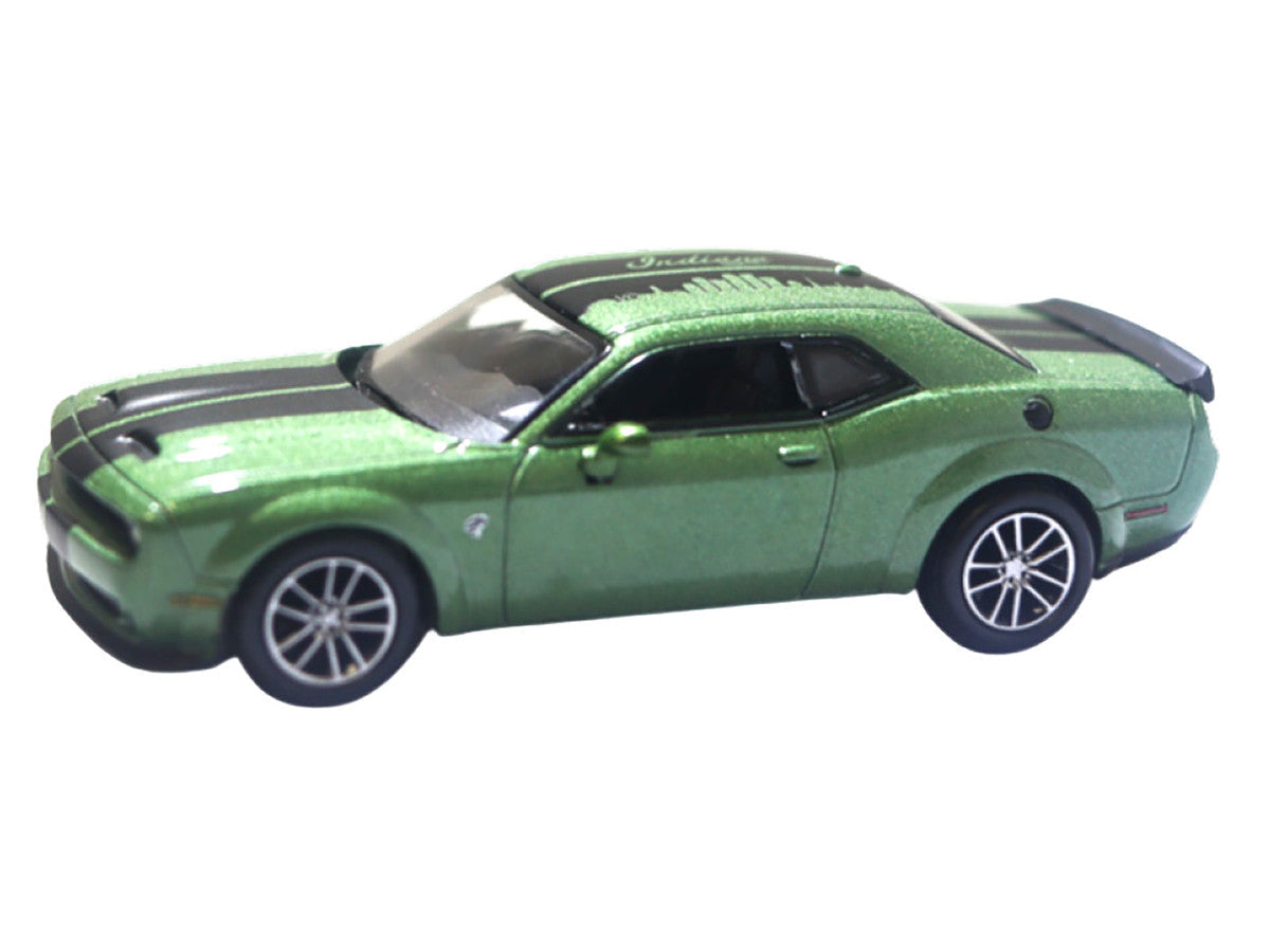 2020 Dodge Challenger SRT Hellcat Widebody F8 Green Metallic with Black Indiana Stripes "2025 Greenlight Waltersons Collector's Expo Exclusive" 1/64 Diecast Model Car by Greenlight Greenlight