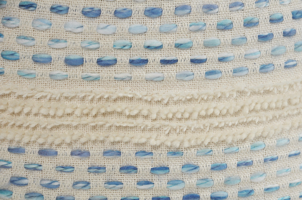 18" Blue Cotton Blend Ottoman W2B