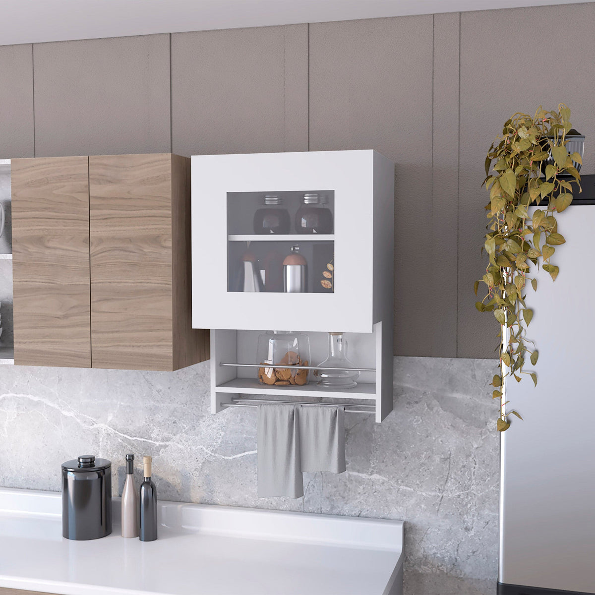 20" White Accent Cabinet With Two Shelves W2B