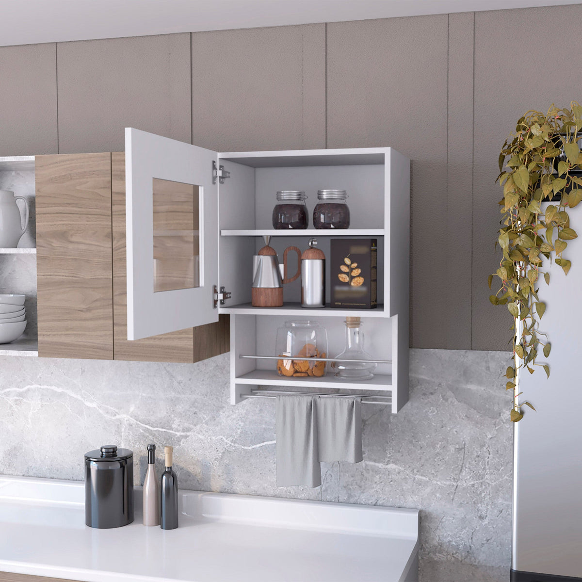 20" White Accent Cabinet With Two Shelves W2B