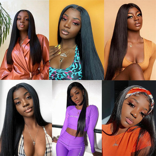 Women's Fashion Simple Human Hair Straight Wig CJD