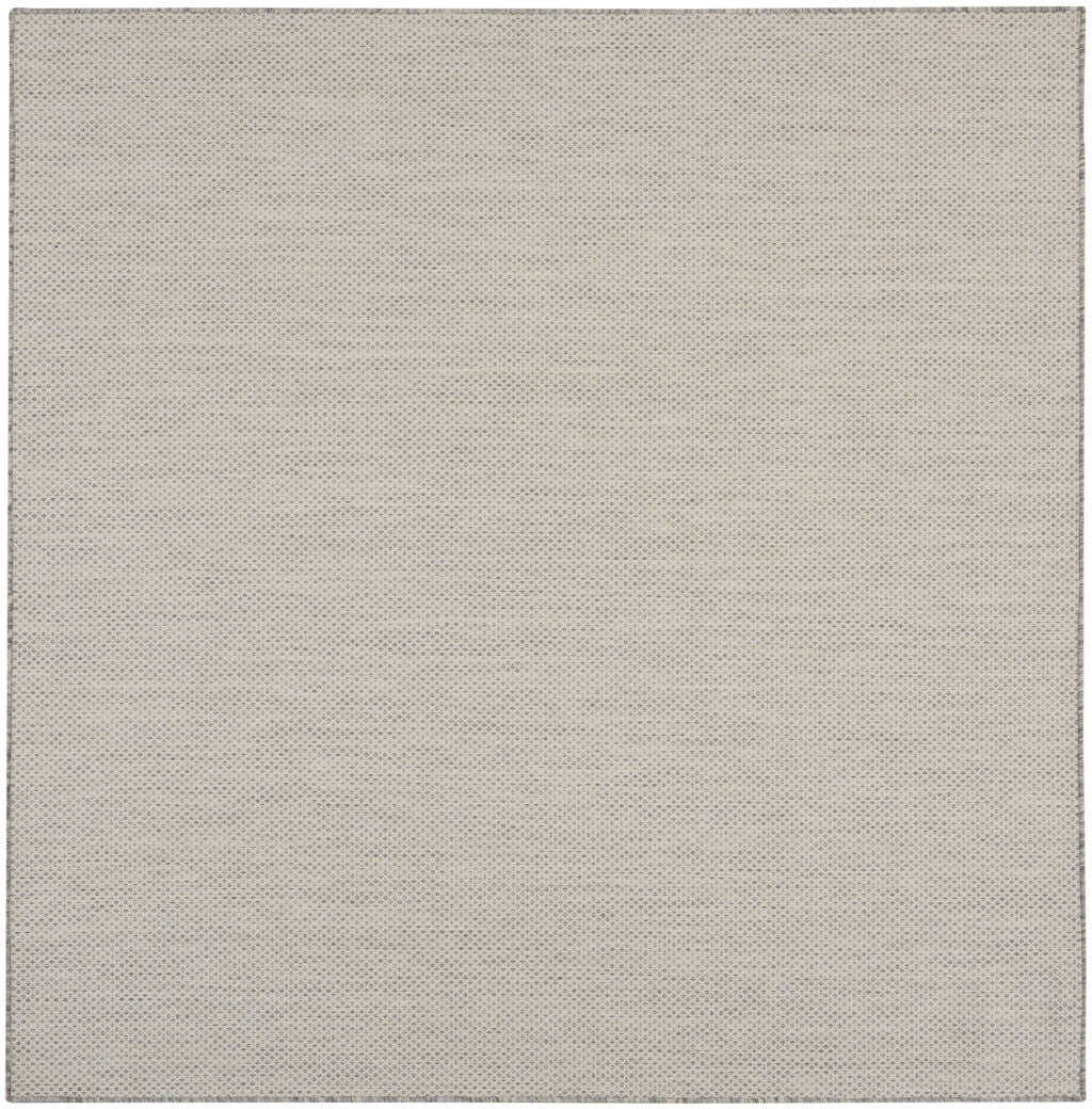 8' Silver Square Geometric Power Loom Area Rug W2B