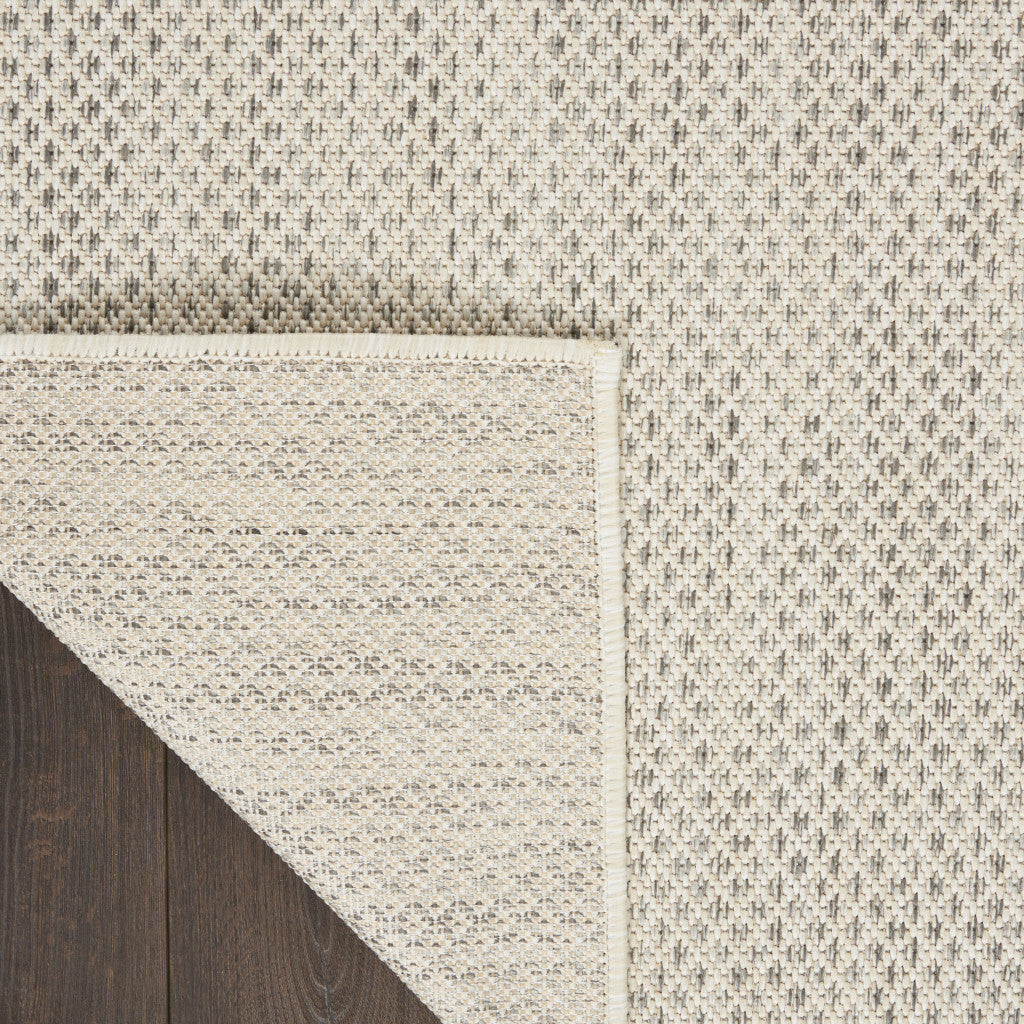 8' Silver Square Geometric Power Loom Area Rug W2B