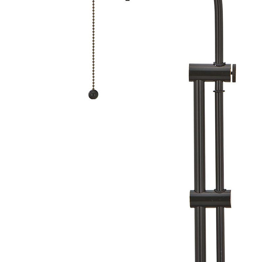 26" Bronze Metal Adjustable Table Lamp With Bronze Rectangular Shade W2B