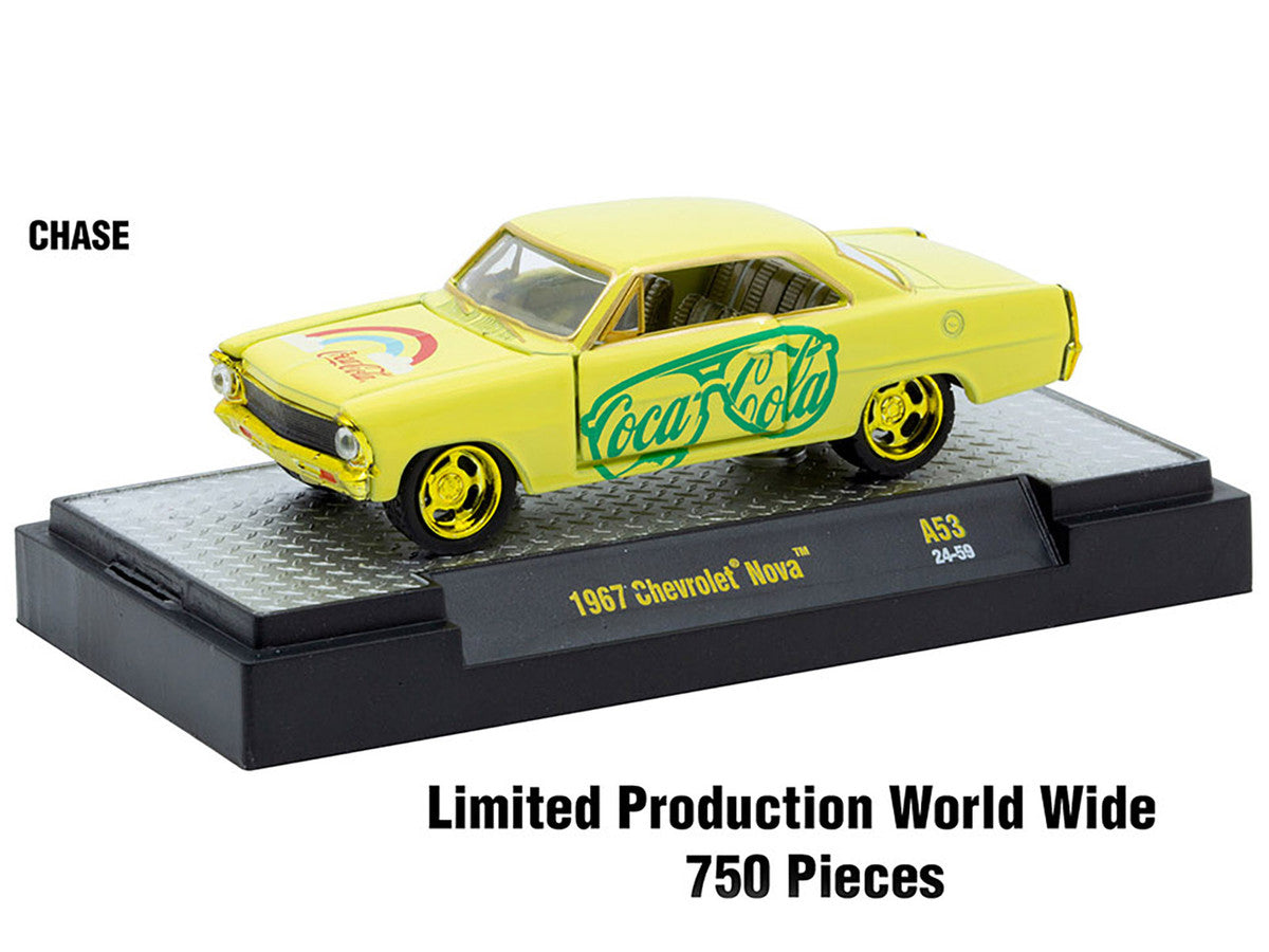 "Coca-Cola" Set of 3 pieces Release 53 Limited Edition to 10000 pieces Worldwide 1/64 Diecast Model Cars by M2 Machines M2