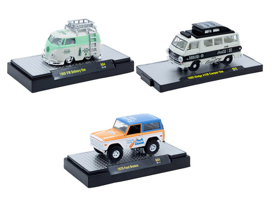 "Sodas" Set of 3 pieces Release 64 Limited Edition to 5400 pieces Worldwide 1/64 Diecast Model Cars by M2 Machines M2