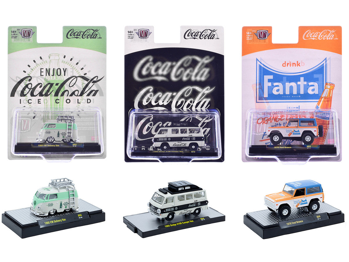 "Sodas" Set of 3 pieces Release 64 Limited Edition to 5400 pieces Worldwide 1/64 Diecast Model Cars by M2 Machines M2