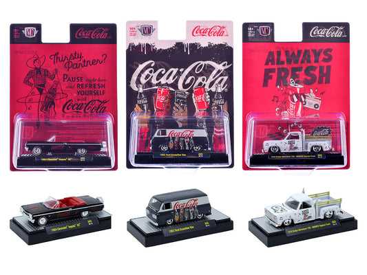 "Coca-Cola" Set of 3 pieces Release 65 Limited Edition to 4800 pieces Worldwide 1/64 Diecast Models by M2 Machines M2
