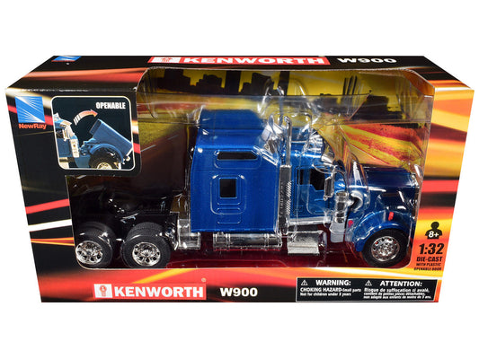 Kenworth W900 Truck Tractor Blue Metallic 1/32 Diecast Model by New Ray New Ray