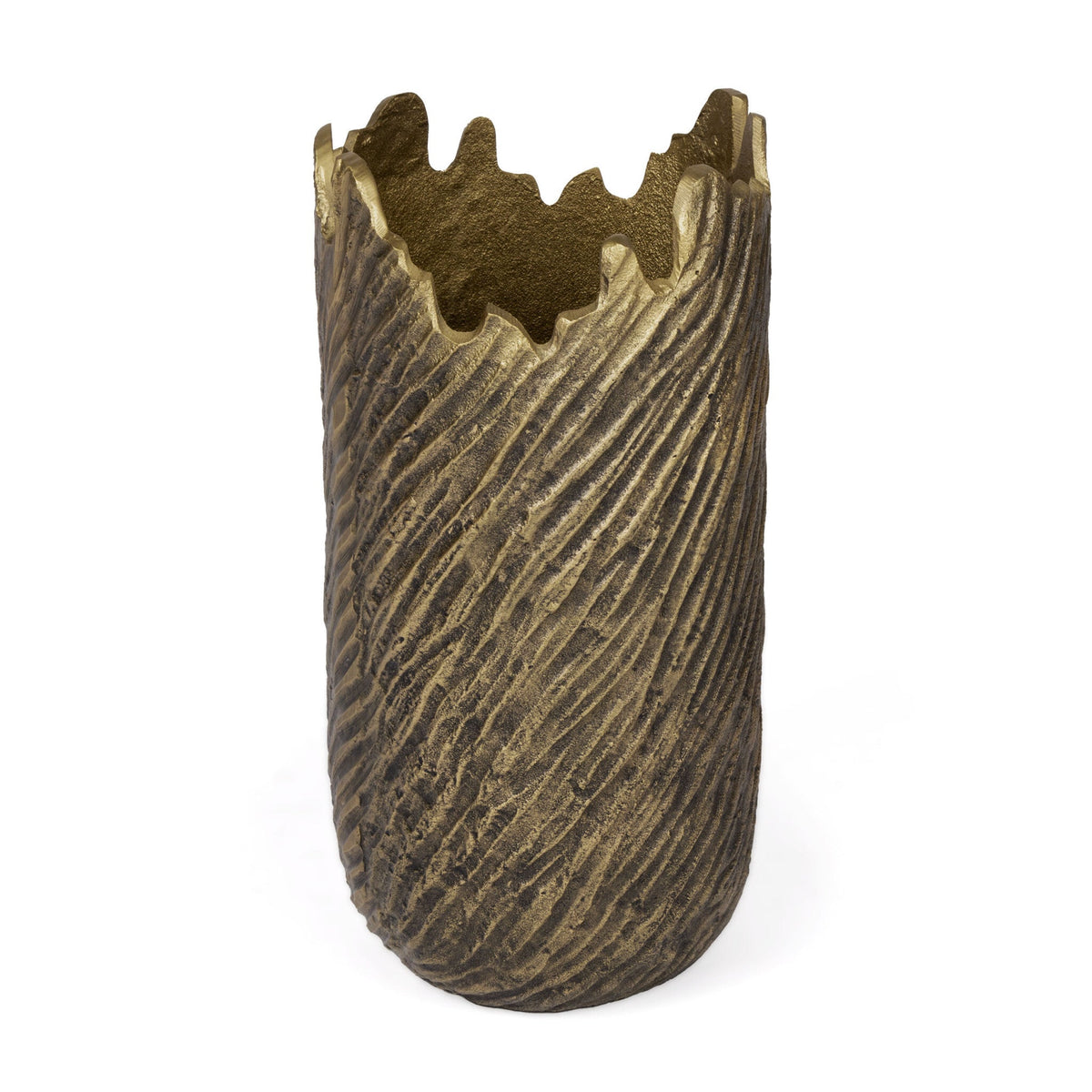 17" Gold Abstract Aluminum Table Vase W2B