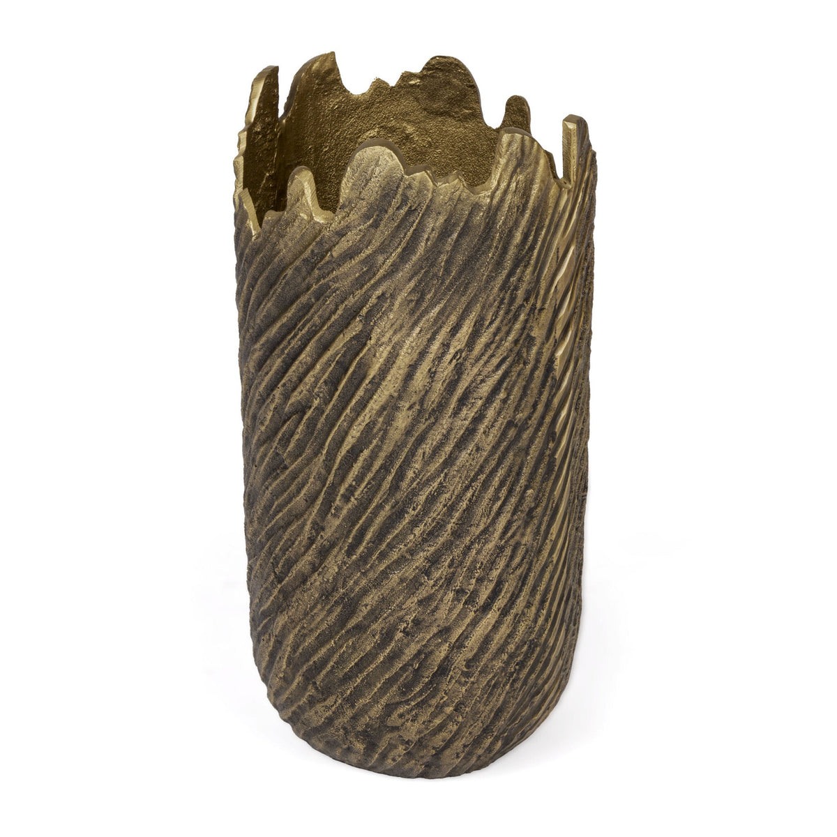 17" Gold Abstract Aluminum Table Vase W2B