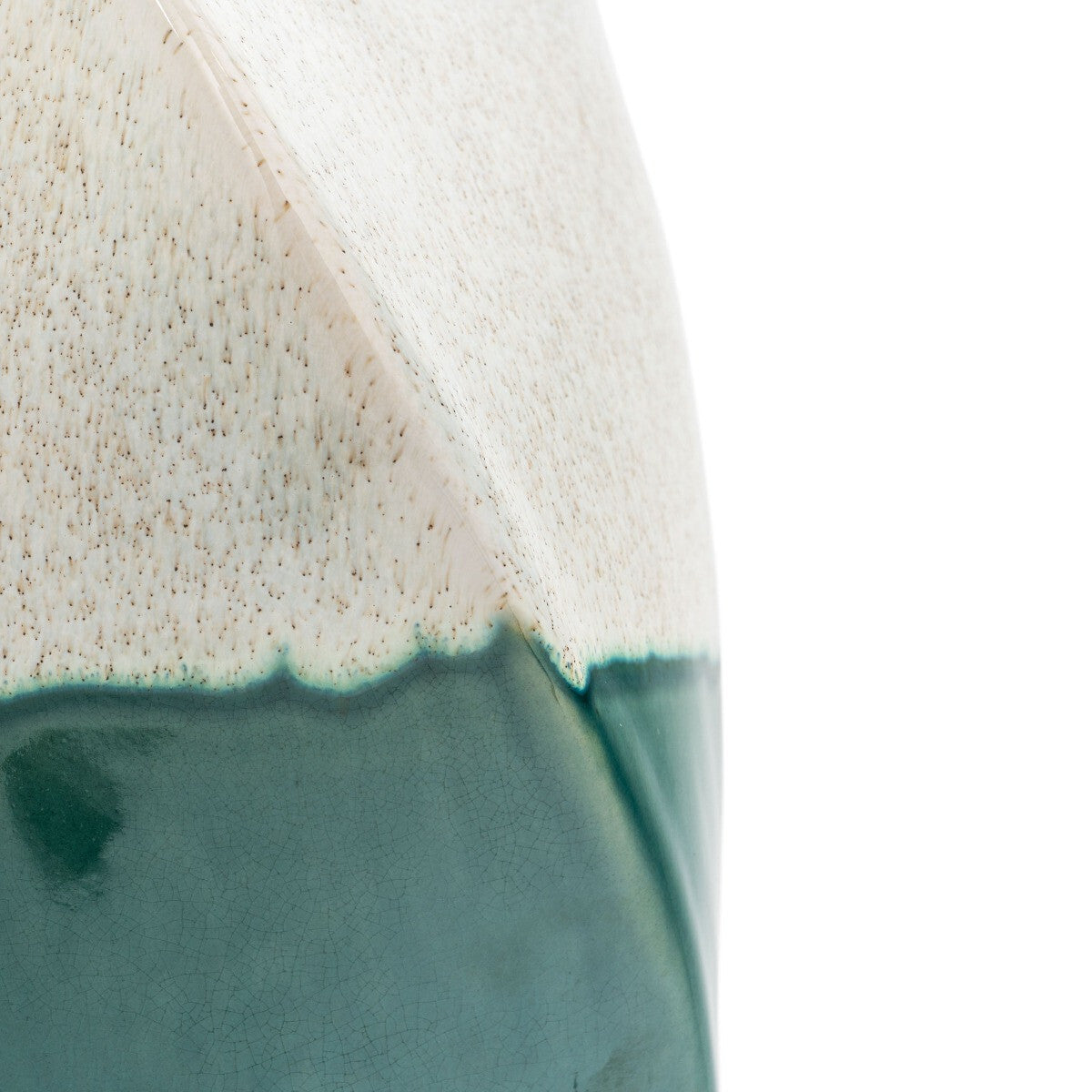 12" Green and Ivory Ombre Wavy Ceramic Table Vase W2B