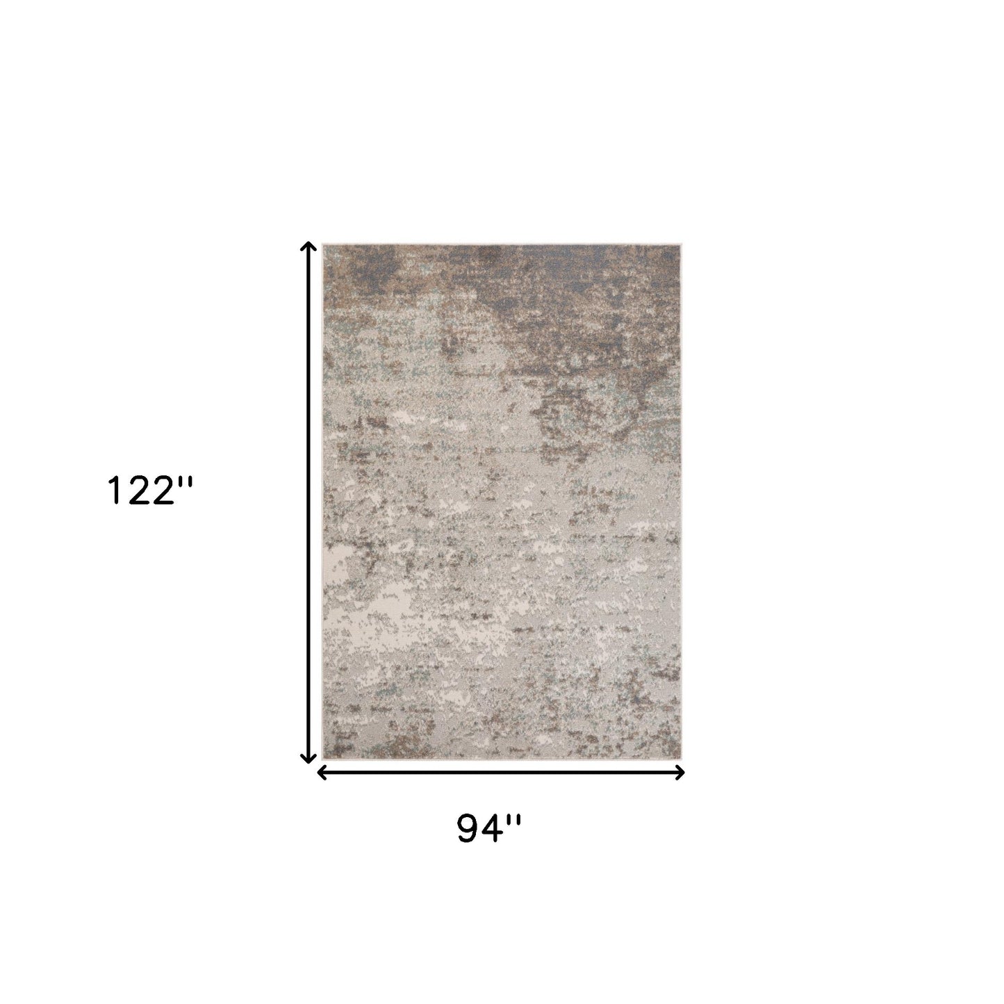 8' x 10' Gray Abstract Power Loom Area Rug