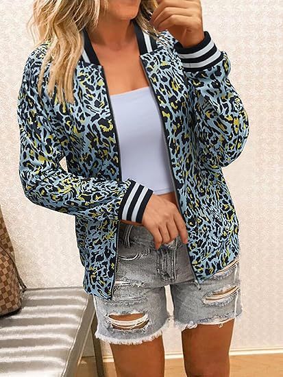 Women's Jacket Zipper Casual Bomber Jacket Coat Stand Collar Short Clothes LadyShow.Store