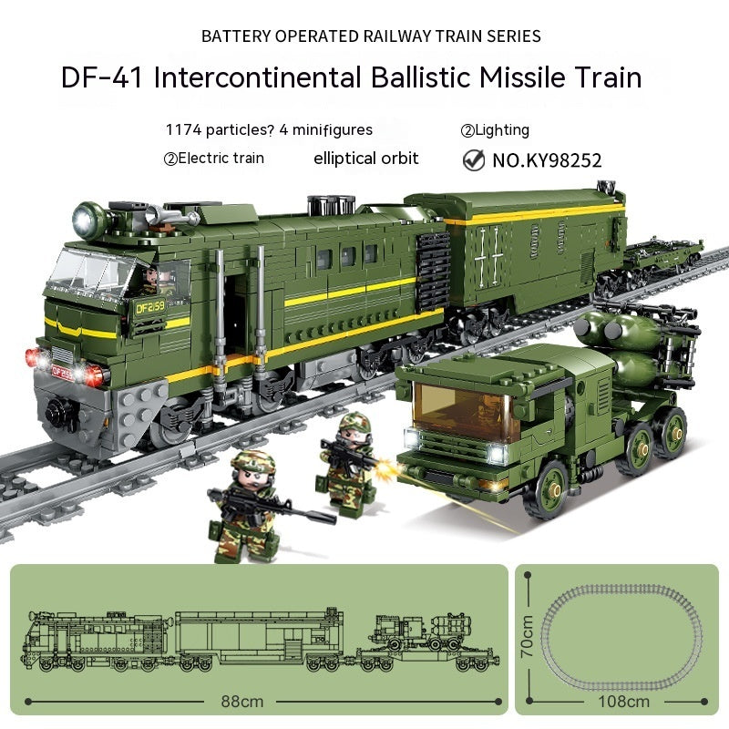 Electric Rail Train Model Children Education Small Particles Assembled Building Block Toys CJD