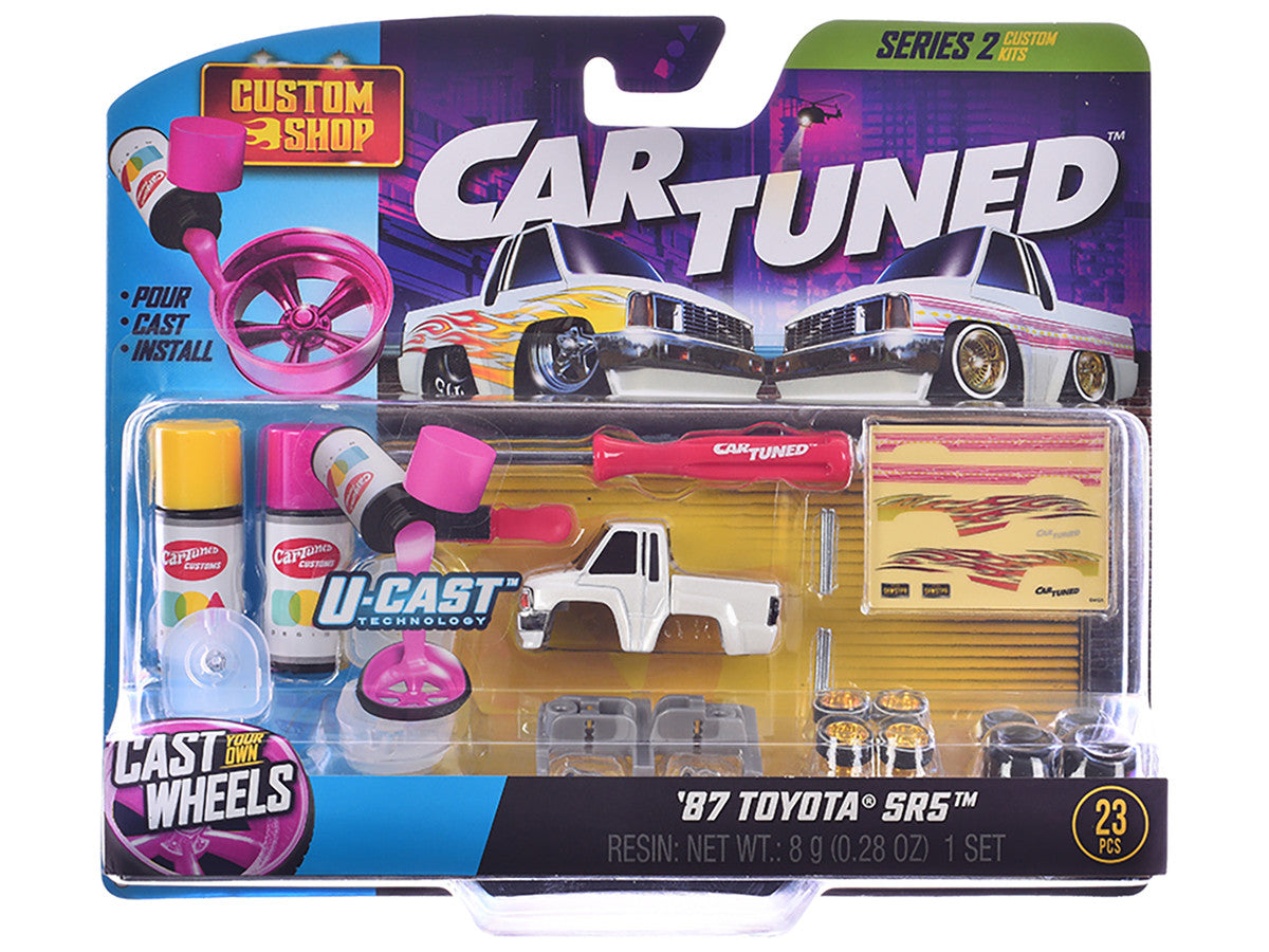 1987 Toyota SR5 Pickup Truck White and 1993 Toyota Supra Blue "Custom Shop" 2 Car Set Diecast Model Cars by CarTuned Car Tuned