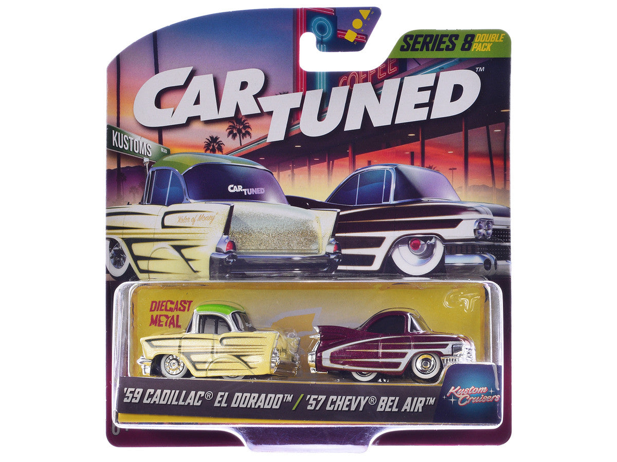 "Kustoms" Double Pack Series 8 Set of 4 Cars Diecast Model Cars by CarTuned-3