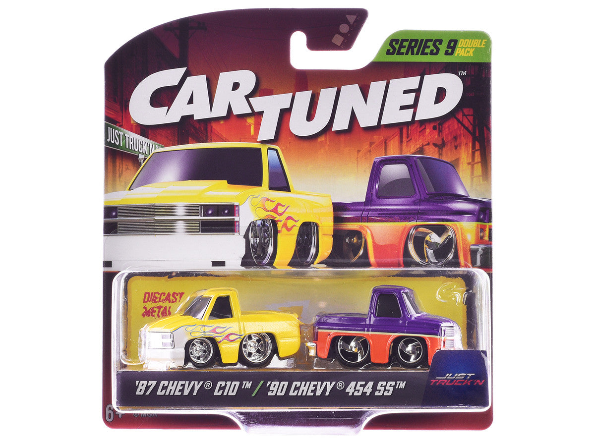 "Just Truck'n" Double Pack Series 9 Set of 4 Cars Diecast Model Cars by CarTuned Car Tuned