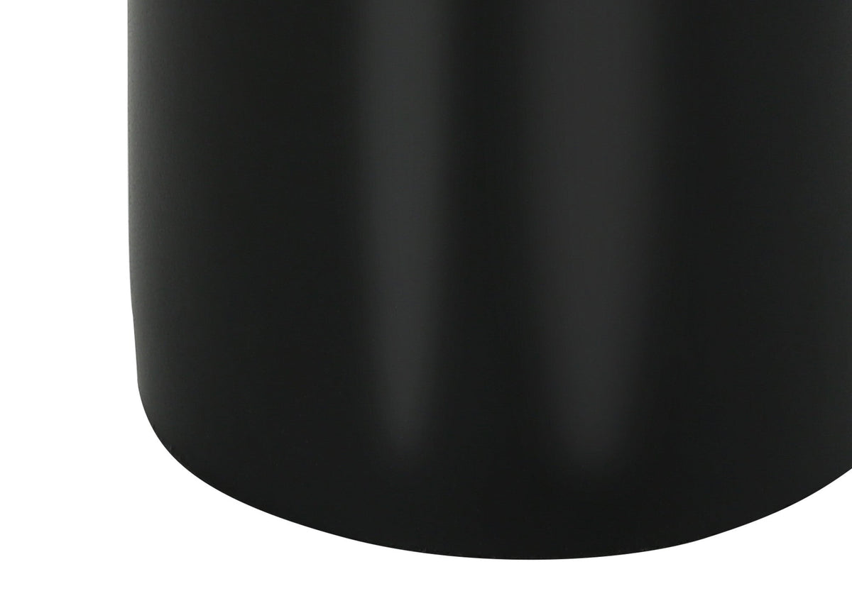 25" Black and Gold Concrete Cylinder Table Lamp With Black Drum Shade W2B