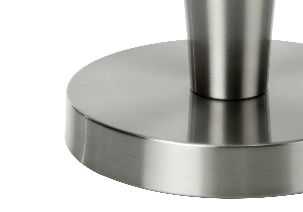 Set of Two 24" Silver Metal Candlestick USB Table Lamps With Gray Drum Shade W2B