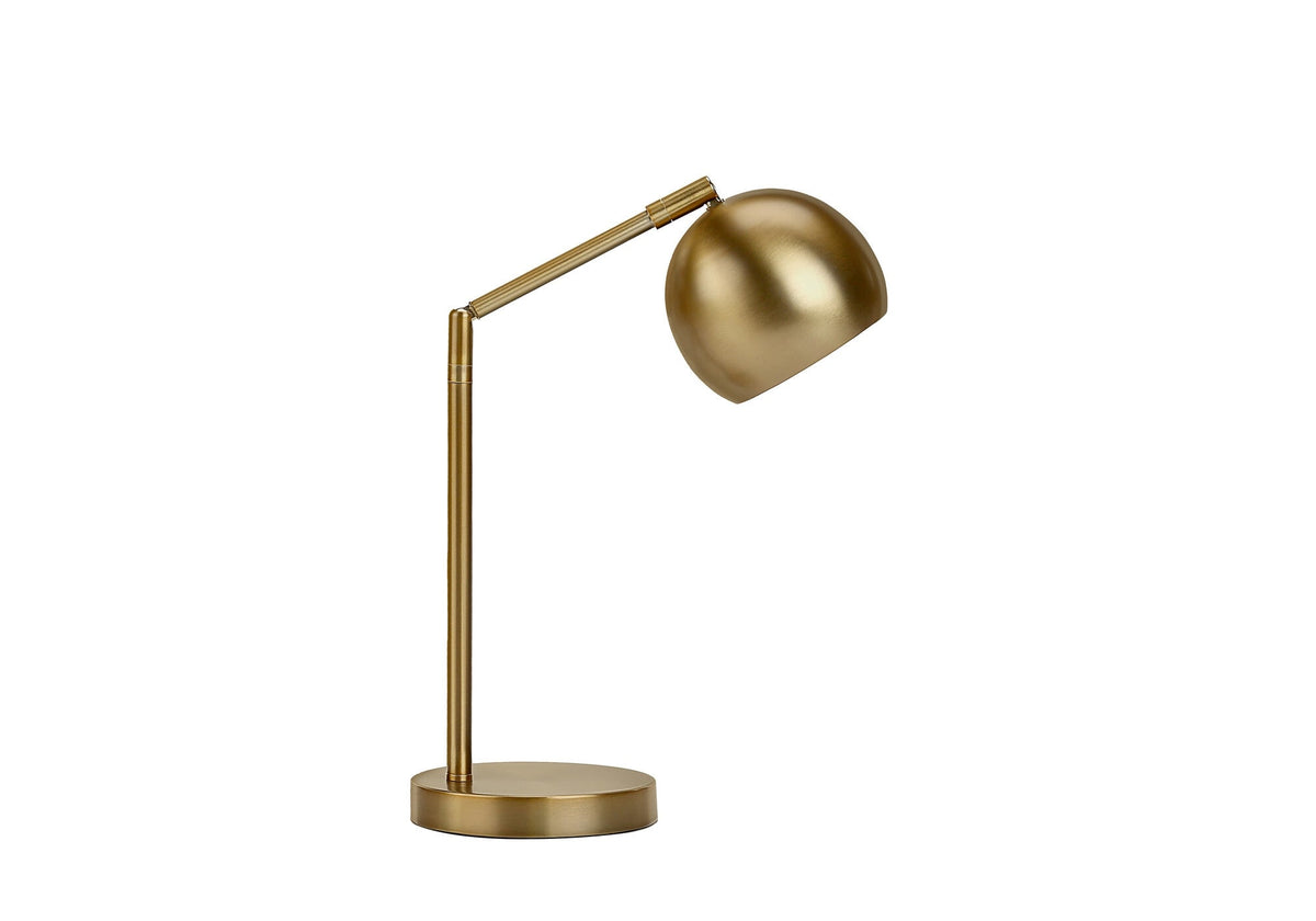 19" Gold Metal Round Table Lamp With Gold Dome Shade W2B