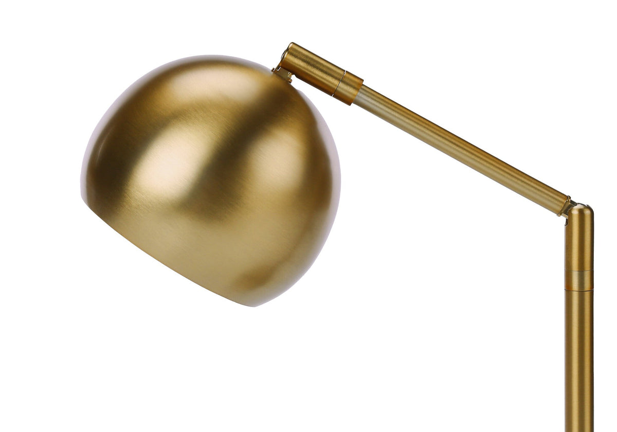 19" Gold Metal Round Table Lamp With Gold Dome Shade W2B