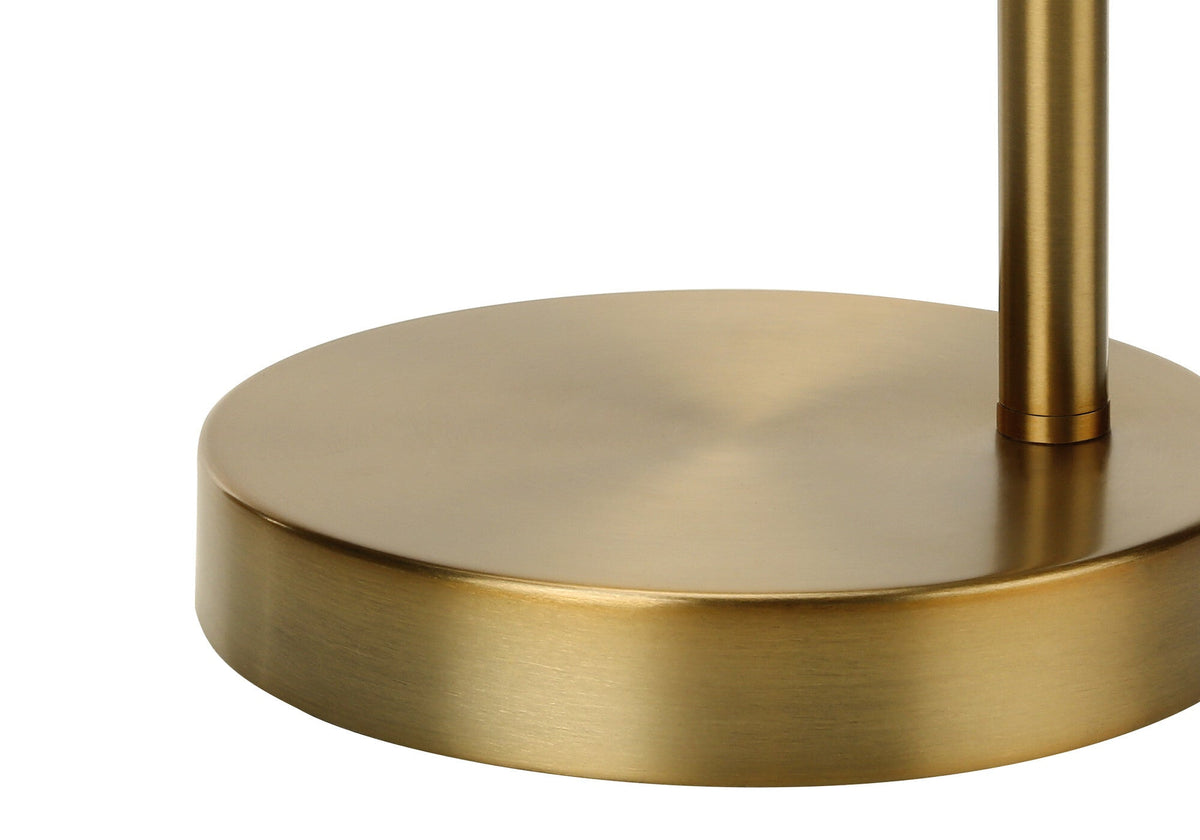 19" Gold Metal Round Table Lamp With Gold Dome Shade W2B