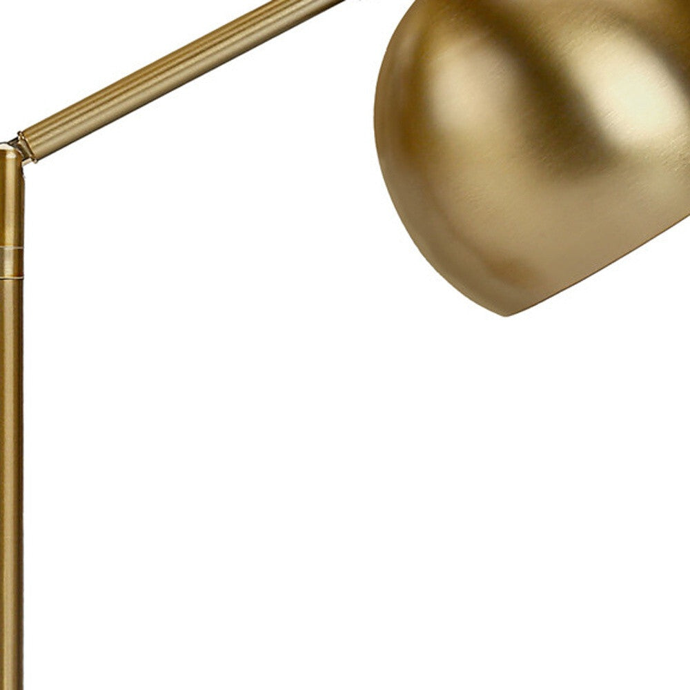 19" Gold Metal Round Table Lamp With Gold Dome Shade W2B