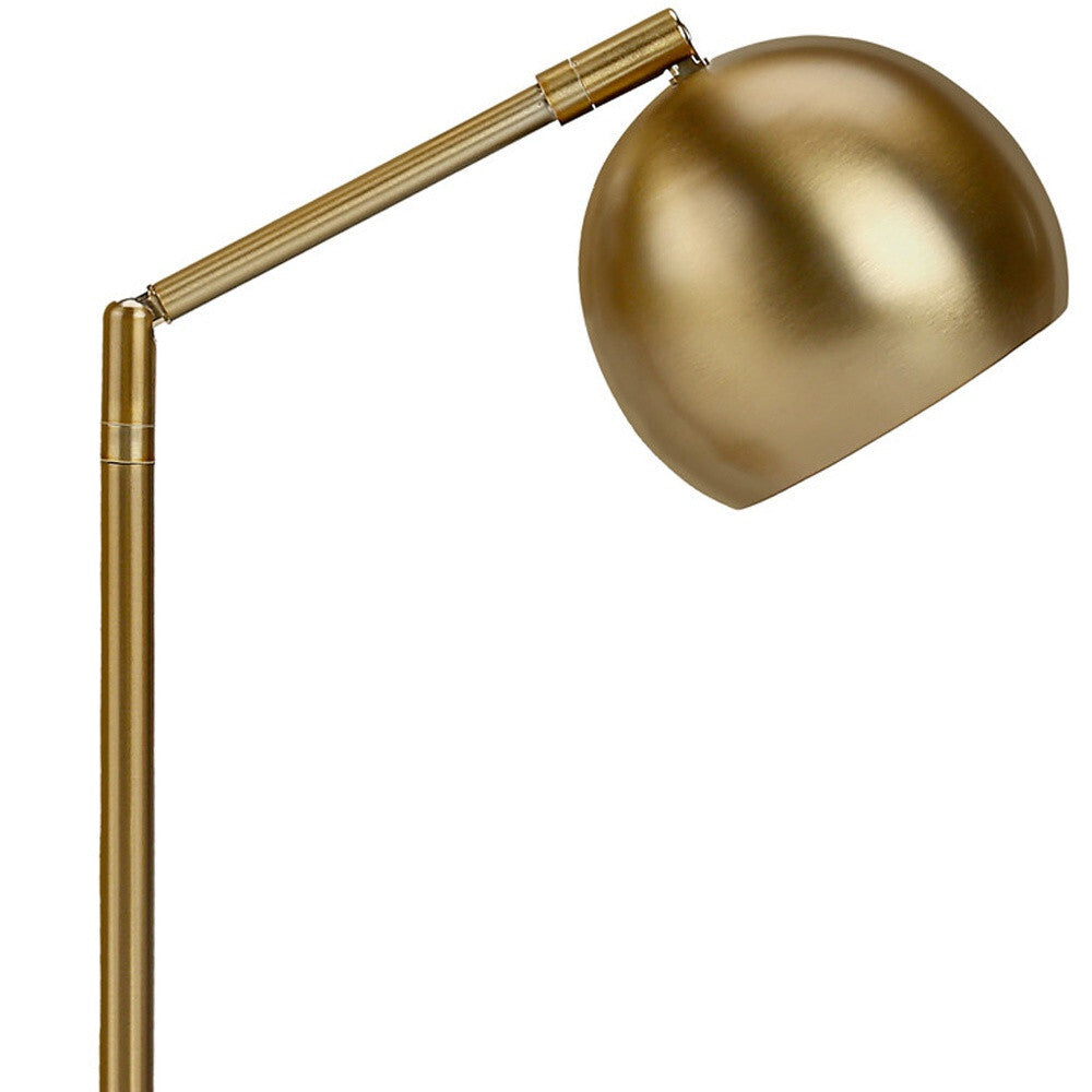 19" Gold Metal Round Table Lamp With Gold Dome Shade W2B