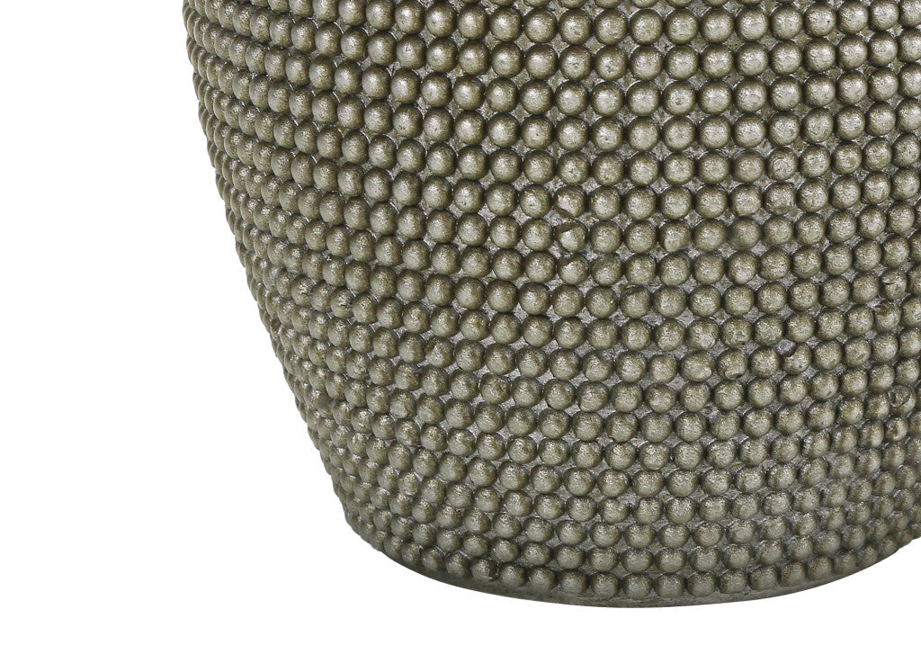 24" Gray Round Table Lamp With Ivory Drum Shade W2B