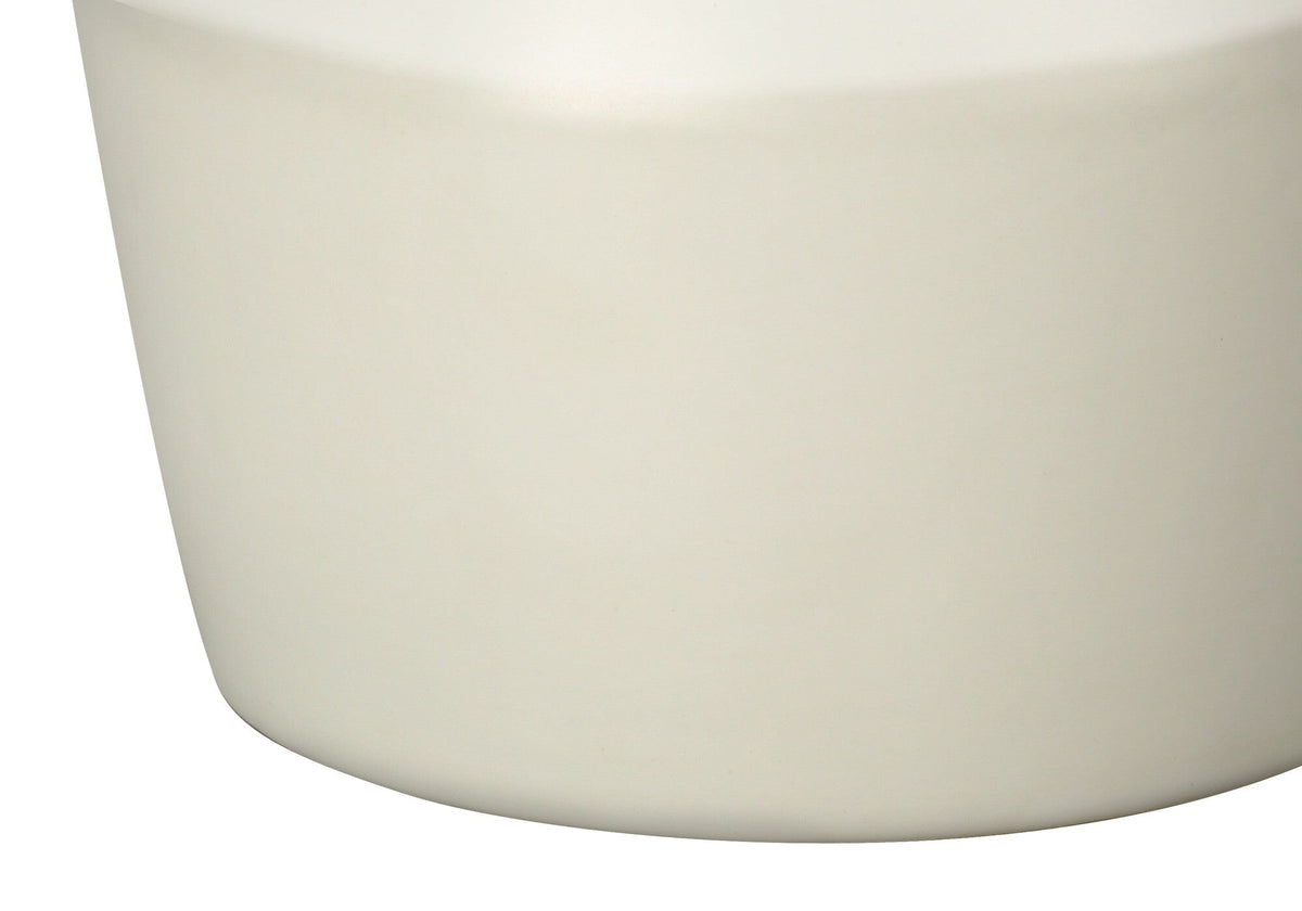 17" Cream Ceramic Geometric Table Lamp With Cream Drum Shade W2B